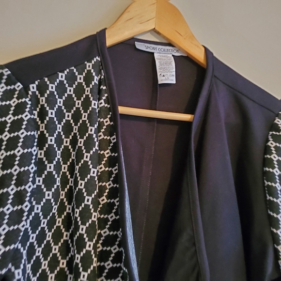 Laura open front cardigan black & white size Large - Picture 8 of 9